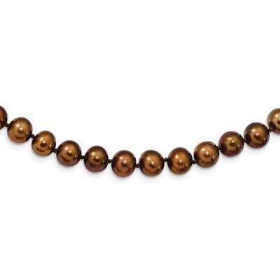 8-9mm Coffee Cultured Freshwater Pearl Necklace 20 Inch Sterling Silver Rhodium QH5159-20, MPN: QH5…