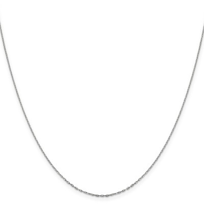 Leslie&#39;s 1 mm Diamond-cut Long Open Cable Link Chain 16 Inch 14K White Gold HB-7195-16, MPN: 7195-1…