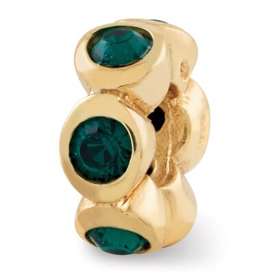 Gold-plated May Swarovski Elements Bead - Sterling Silver QRS1262GPMAY, MPN: QRS1262GPMAY, 88395751…