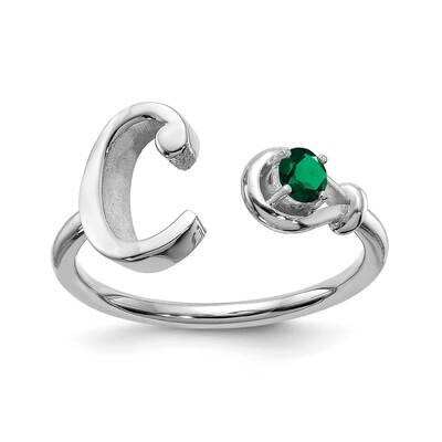 C Ring with 3.0mm Birthstone 14k White Gold XNR81CW, MPN: XNR81CW, 191101993923