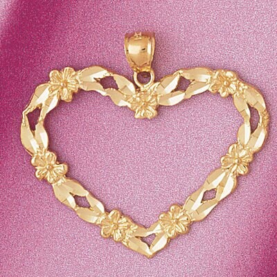Dazzlers Jewelry Heart Pendant Necklace Charm Bracelet in Yellow, White or Rose Gold 4039, MPN: DZ-…