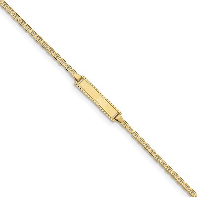 6 Inch Flat Anchor Link ID Bracelet 10k Gold 10DCID86-6, MPN: 10DCID86-6, 883957721712