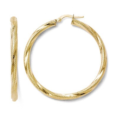 Leslie&#39;s Twisted Hinged Hoop Earrings - 10k Gold HB-TC24, MPN: TC24, 883957025506