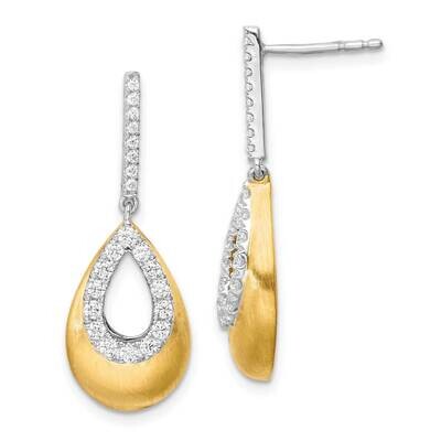 Lab Grown Diamondsi1/Si2, G H I, Teardrop Post Earrings 14k Two-tone Gold EM7954-050-WYLG, MPN: EM7…