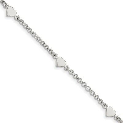 Heart Shapes with .25 Inch Ext. Children&#39;S Bracelet Sterling Silver QG3536-5.5, MPN: QG3536-5.5, 19…