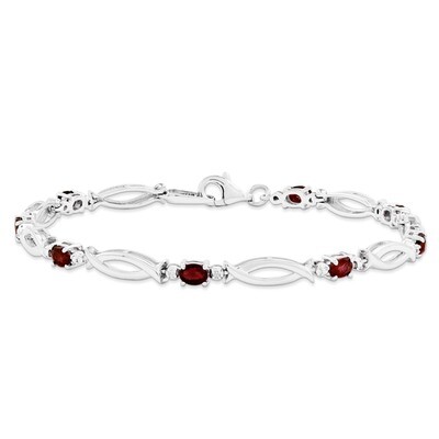 African Ruby and Diamond Bracelet Sterling Silver QX856R, MPN: QX856R, 883957681146