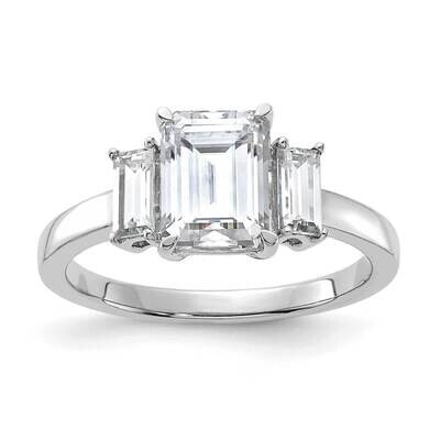 2 1/6ct. Three Stone G H I True Light Moissanite Engagement Ring 14k White Gold RM4449E-200-WMT, MP…