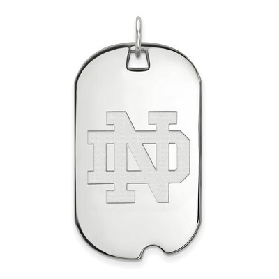 University of Notre Dame Large Dog Tag Pendant Sterling Silver SS027UND, MPN: SS027UND, 191101121616
