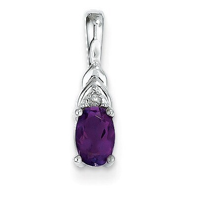 Amethyst Diamond Pendant 14k White Gold Genuine XBS229, MPN: XBS229, 883957444871