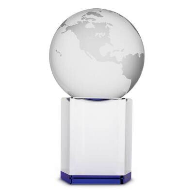 Blue Rising Globe and Base Set Opti-Crystal Glass Award GM21721, MPN: GM21721, 86645850507