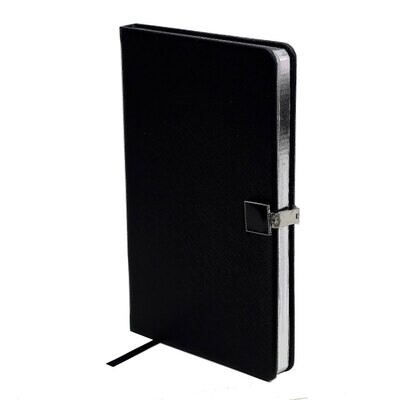 Addison Ross Notebook A5 Black &amp; Silver Pu Leather NB1050, MPN: NB1050, UPC/EAN: 5024043189237