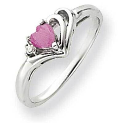 4mm Heart Pink Sapphire Diamond Ring 14k White Gold Y4587SP_AA, MPN: Y4587SP_AA, 883957449340