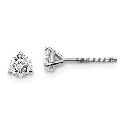 1/2ctw SI1/SI2 G H I Lab Grown Diamond 3 Prong Screwbk Earrings 14k White Gold EM1007S-050-WLG, MPN…