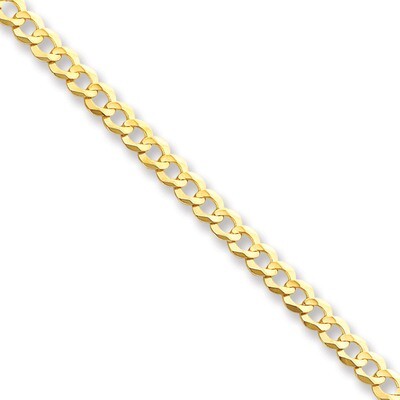 8 Inch 5.9mm Solid Polished Light Flat Cuban Chain 14k Gold LCB150-8, MPN: LCB150-8, 191101979224