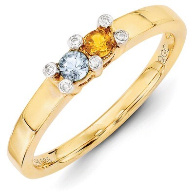 2 Birthstones Family Jewelry Diamond Semi-Set Ring 14k Yellow Gold XMR31/2, MPN: XMR31/2, 883957418…