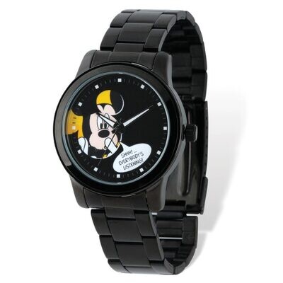 Disney Mickey Mouse Black IP-plated Watch Adult Size XWA4967, MPN: XWA4967, 843231080881