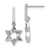 Star Of David Dangle Earrings 14k White Gold Diamond EM3937-012-WA, MPN: EM3937-012-WA, 883957374857