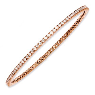 93 Stone Diamond Bangle Sterling Silver Rose Gold-plated QB663P, MPN: QB663P, 886774298351