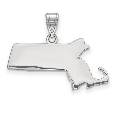 Massachusetts State Pendant Charm 14k White Gold Engravable XNA707W-MA, MPN: XNA707W-MA, 8867747535…