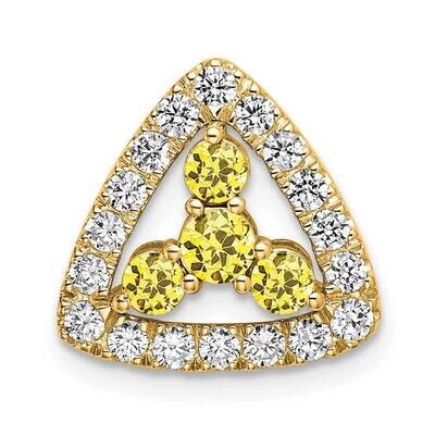 Si1/Si2, G H I, Lab Crtd Ylw Sapph Triangle Pendant 14k Gold Lab Grown Diamond PM7932-CYS-045-YLG, …