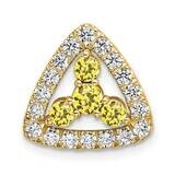 Si1/Si2, G H I, Lab Crtd Ylw Sapph Triangle Pendant 14k Gold Lab Grown Diamond PM7932-CYS-045-YLG, …