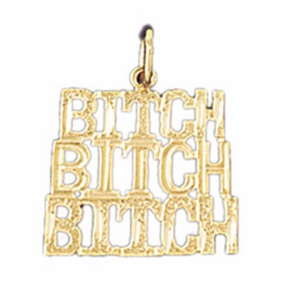 Dazzlers Jewelry Bitch Bitch Bitch Pendant Necklace Charm Bracelet in Yellow, White or Rose Gold 10…