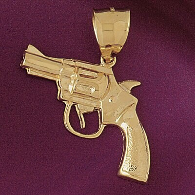 Dazzlers Jewelry Gun Pendant Necklace Charm Bracelet in Yellow, White or Rose Gold 4522, MPN: DZ-45…