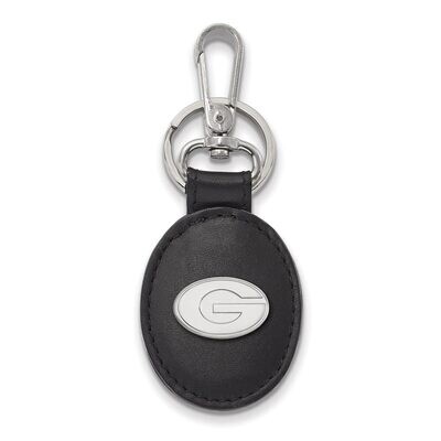 University of Georgia Black Leather Oval Key Chain Sterling Silver SS013UGA-K1, MPN: SS013UGA-K1, 8…