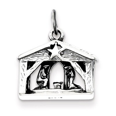 Manger Charm Antiqued Sterling Silver QC202, MPN: QC202, 883957905860