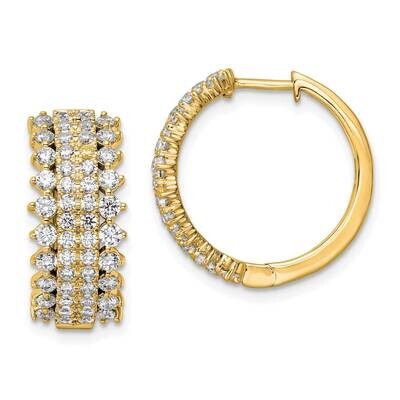 Si1/Si2, G H I, Hinged Hoop Earrings 14k Gold Lab Grown Diamond EM8364-200-YLG, MPN: EM8364-200-YLG…
