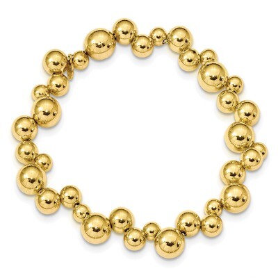 Leslie&#39;s Beaded Magnetic Clasp Bracelet 7 Inch Sterling Silver Gold-plated HB-QLF888-7, MPN: QLF888…