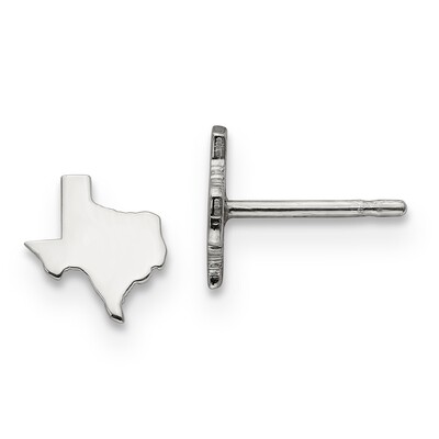 Texas State Small Earrings 14k White Gold Engravable XNE50W-TX, MPN: XNE50W-TX, 886774758756