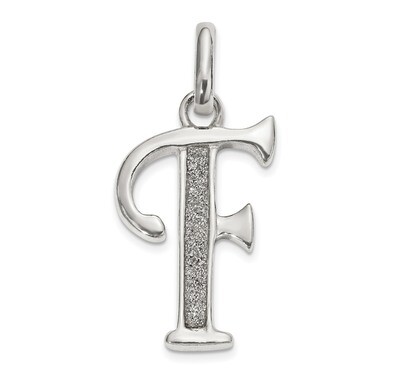 Glitter Enamel Letter F Pendant Sterling Silver Polished QC9181F, MPN: QC9181F, 883957855189