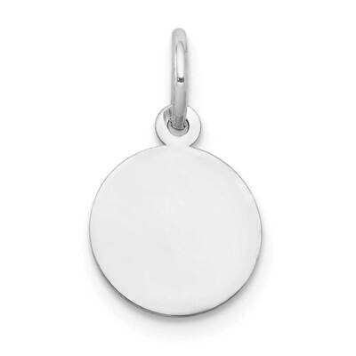 Plain .018 Gauge Circular Engravable Disc Charm 10k White Gold 10XWM134/18, MPN: 10XWM134/18,