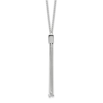 Tassel Necklace 17.5 Inch Sterling Silver Polished QG6036-17.5, MPN: QG6036-17.5, 191101782022