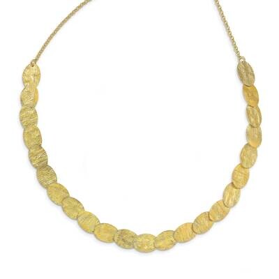 Leslie&#39;s Textured with 1.5 Inch Extender Necklace Sterling Silver Gold-tone HB-QLF1151-17, MPN: QLF…