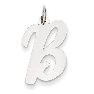 Large Script Initial B Charm 14k White Gold YC663B, MPN: YC663B, 883957030494