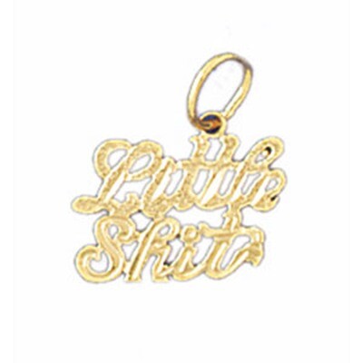 Dazzlers Jewelry Little Shit Pendant Necklace Charm Bracelet in Yellow, White or Rose Gold 10653, M…