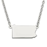 Pennsylvania State Pendant Necklace with Chain Sterling Silver Engravable XNA706SS-PA, MPN: XNA706S…