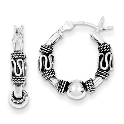 Hinged Earrings Sterling Silver QE8601, MPN: QE8601, 883957519715
