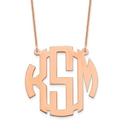 Block Letter Circle Monogram Necklace 14k Rose Gold Medium XNA589R, MPN: XNA589R,