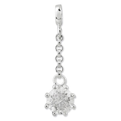 Clear Diamond 1/2 inch Dangle Enhancer Sterling Silver QN131, MPN: QN131, 191101279034