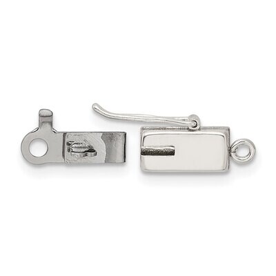 8.5 x 4.1mm Rectangular Barrel Clasp Sterling Silver SS3609, MPN: SS3609,