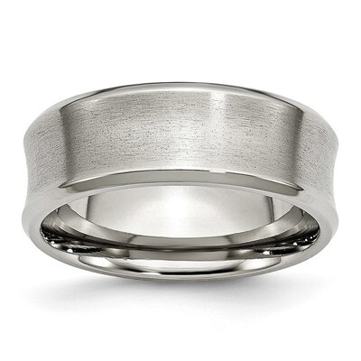 Stainless Steel Beveled Edge Concave 8mm Brushed Band Stainless Steel Beveled Edge SR92 by Chisel, …