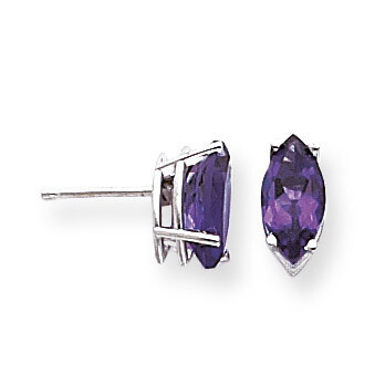 10x5mm Amethyst Marquise Stud Earring 14k Gold XE105WAM, MPN: XE105WAM, 883957090344