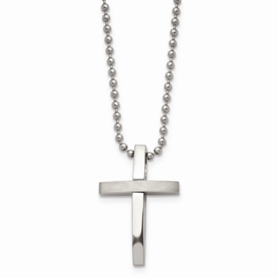 Cross Pendant 18 Inch Necklace Stainless Steel SRN292-18 by Chisel, MPN: SRN292-18, 883957750200