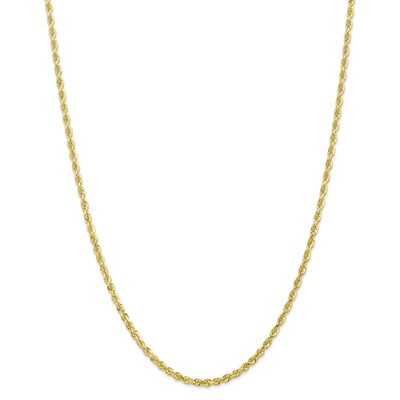 24 Inch 3.0mm Diamond -cut Quadruple Rope Chain 10k Gold 10QT023-24, MPN: 10QT023-24, 191101600593