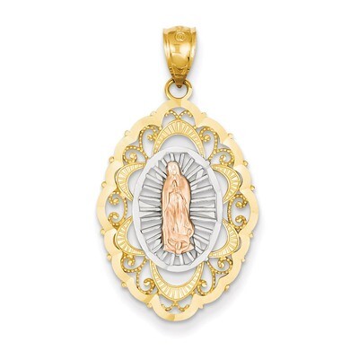 Our Lady of Guadalupe Pendant 14k Tri-Color Gold D3707, MPN: D3707, 886774618647