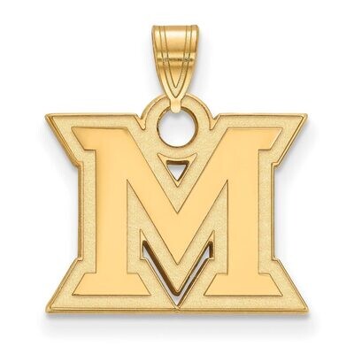 Miami University Small Pendant Gold-plated Silver GP002MU, MPN: GP002MU, 886774893020