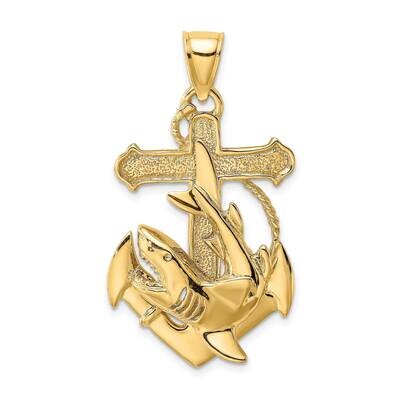 Anchor with Shark Charm 14k Gold 2-D K7881, MPN: K7881, 637218184934